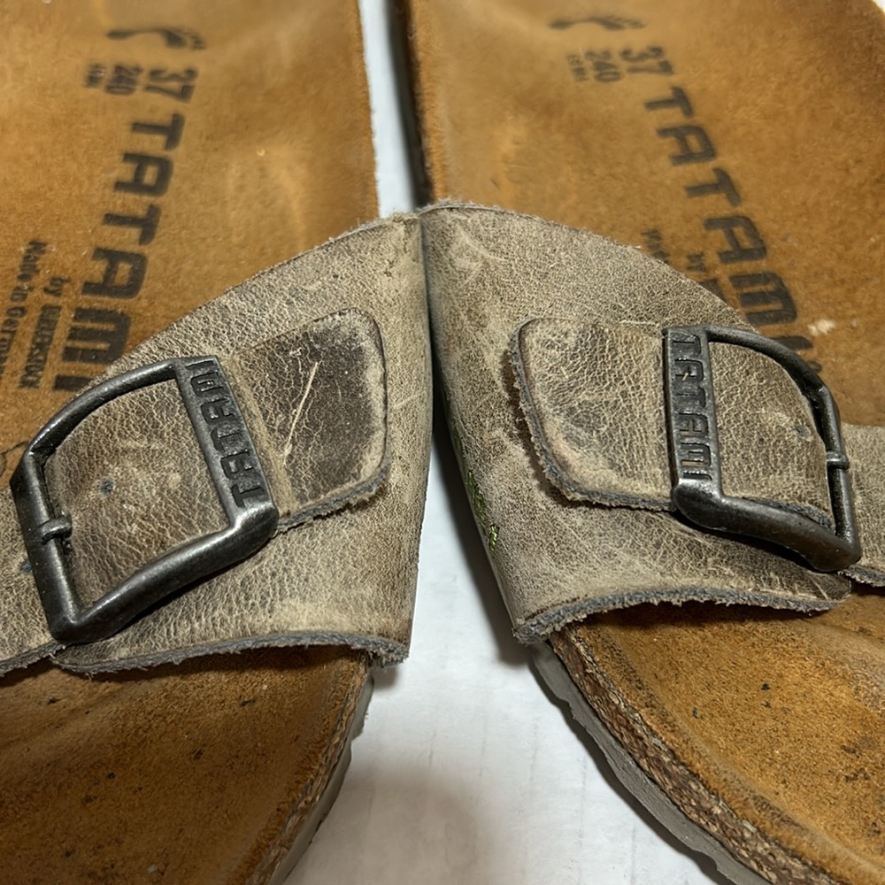 Birkenstock Tatami Madrid Taupe Leather Sandals Womens Size EU 37 US 6 - Picture 7 of 9